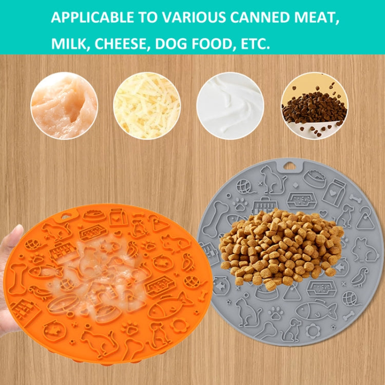 Thảm liếm chậm cho thú cưng 7 inch có đế hút chống trượt cho chó và mèo, màu xám, xanh bạc hà, xanh dương