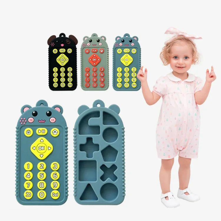 Đồ Chơi Trẻ Em Hình Hoạt Hình Reomte Đồ Gặm Nướu Silicone Cho Trẻ Sơ Sinh Trẻ Nhỏ, Chó Con Đen, Chó Con Xanh Dương, Chó Con Xanh Lá, Thỏ Đen, Thỏ Xanh Dương, Thỏ Xanh Lá, Gấu Đen, Gấu Xanh Dương, Gấu Xanh Lá