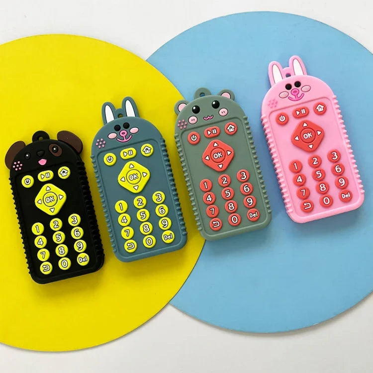 Đồ Chơi Trẻ Em Hình Hoạt Hình Reomte Đồ Gặm Nướu Silicone Cho Trẻ Sơ Sinh Trẻ Nhỏ, Chó Con Đen, Chó Con Xanh Dương, Chó Con Xanh Lá, Thỏ Đen, Thỏ Xanh Dương, Thỏ Xanh Lá, Gấu Đen, Gấu Xanh Dương, Gấu Xanh Lá