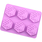 Khuôn bánh tổ ong 6 ô bằng silicone, khuôn xà phòng hương thơm thủ công, 6 ô tổ ong