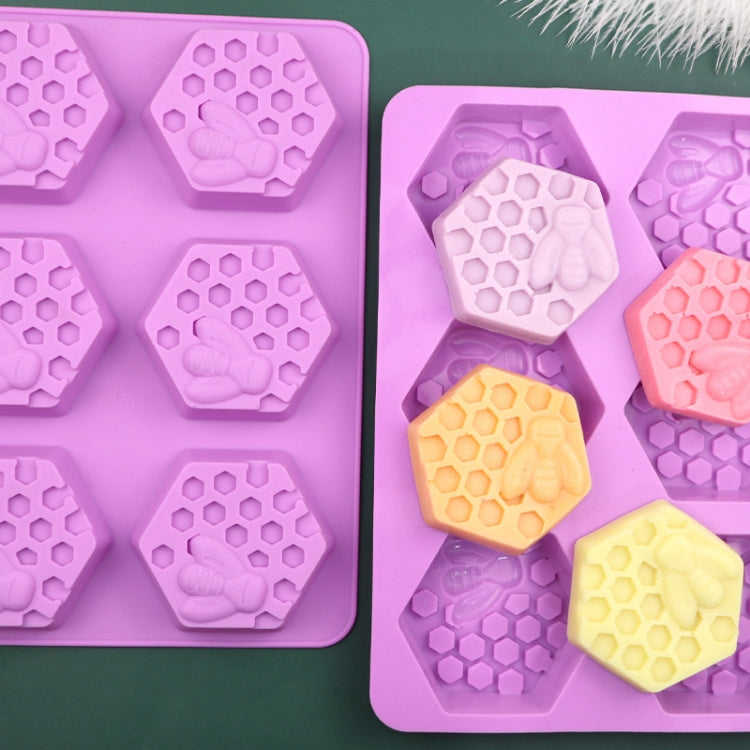 Khuôn bánh tổ ong 6 ô bằng silicone, khuôn xà phòng hương thơm thủ công, 6 ô tổ ong