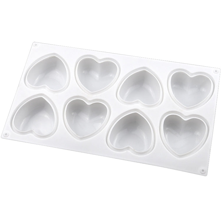 Khuôn socola hình trái tim 8 ô bằng silicone, khuôn xà phòng hương thơm thủ công, 8 ô hình trái tim