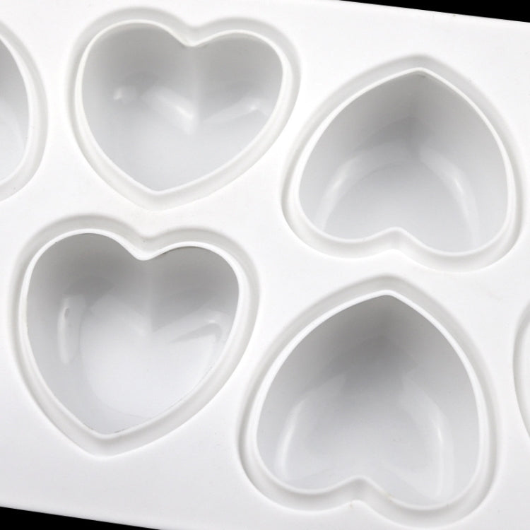 Khuôn socola hình trái tim 8 ô bằng silicone, khuôn xà phòng hương thơm thủ công, 8 ô hình trái tim