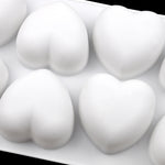 Khuôn socola hình trái tim 8 ô bằng silicone, khuôn xà phòng hương thơm thủ công, 8 ô hình trái tim