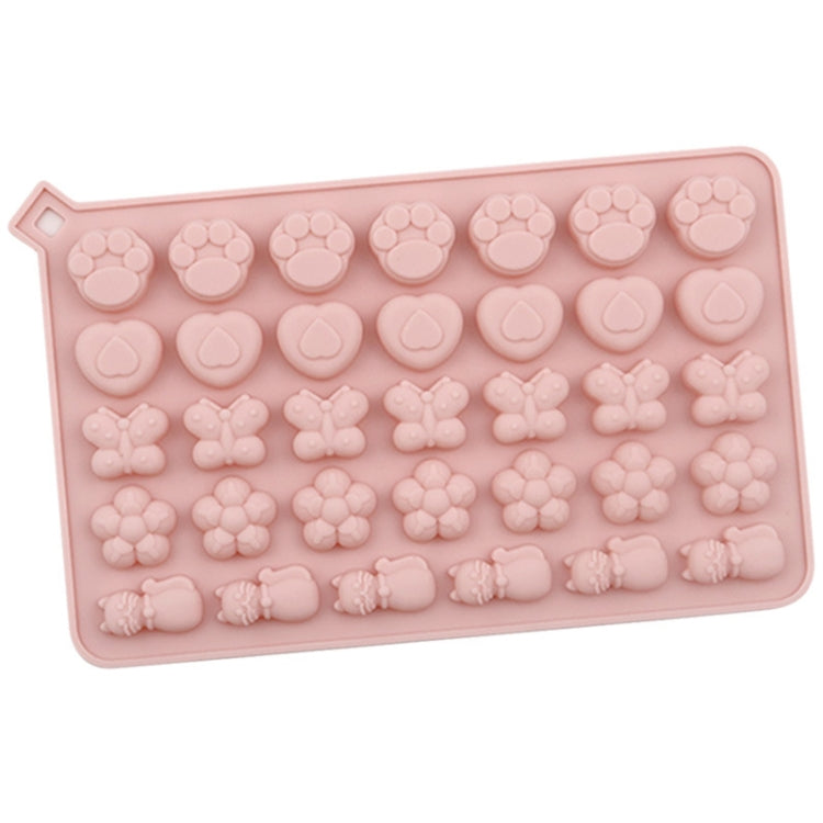 Khuôn silicone trang trí bánh quy và kẹo DIY 34 ô hình mèo, bướm, hoa, 34 ô mèo, bướm, hoa