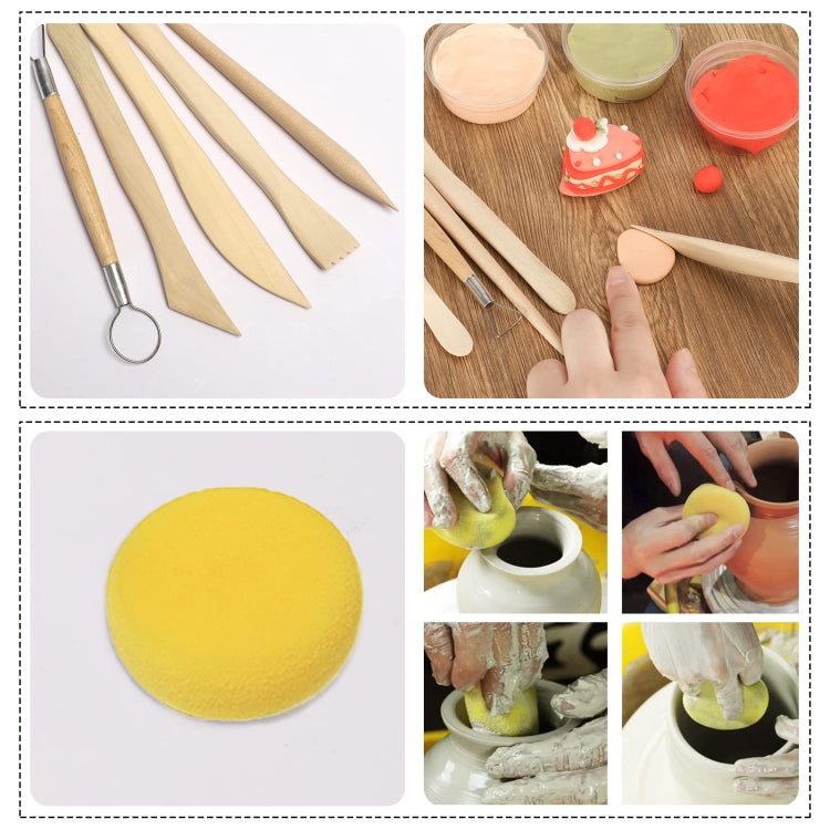 Bộ dụng cụ đất sét 61 trong 1 cho làm gốm, điêu khắc đất sét DIY, nướng, khắc, 61 trong 1