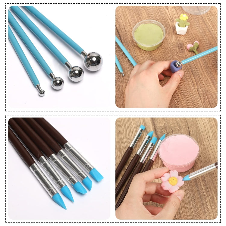 Bộ dụng cụ đất sét 61 trong 1 cho làm gốm, điêu khắc đất sét DIY, nướng, khắc, 61 trong 1