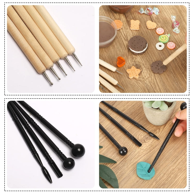 Bộ dụng cụ đất sét 61 trong 1 cho làm gốm, điêu khắc đất sét DIY, nướng, khắc, 61 trong 1