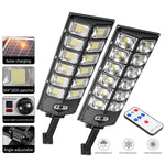 Đèn vườn năng lượng mặt trời LED sáng mạnh hàng đôi cảm ứng đèn đường, E-SMARTER W789A-6, E-SMARTER W789B-6