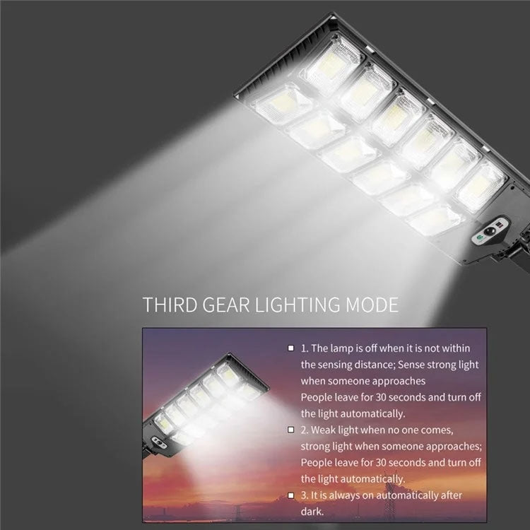 Đèn vườn năng lượng mặt trời LED sáng mạnh hàng đôi cảm ứng đèn đường, E-SMARTER W789A-6, E-SMARTER W789B-6