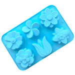 Khuôn silicone làm bánh hình hoa 6 ô DIY khuôn xà phòng thủ công, 6 ô hoa