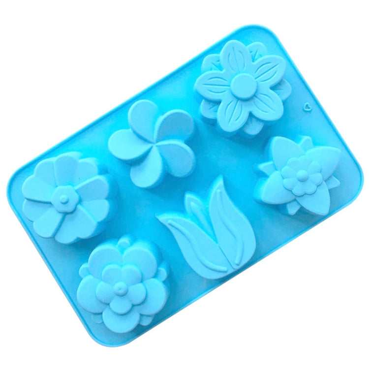 Khuôn silicone làm bánh hình hoa 6 ô DIY khuôn xà phòng thủ công, 6 ô hoa