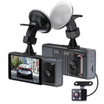 Camera 3 ống kính màn hình IPS 3 inch WiFi cho xe hơi, Camera hành trình 1080P có tầm nhìn ban đêm cho ô tô, 32G, 64G