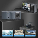 Camera 3 ống kính màn hình IPS 3 inch WiFi cho xe hơi, Camera hành trình 1080P có tầm nhìn ban đêm cho ô tô, 32G, 64G