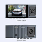 Camera 3 ống kính màn hình IPS 3 inch WiFi cho xe hơi, Camera hành trình 1080P có tầm nhìn ban đêm cho ô tô, 32G, 64G