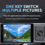 Camera 3 ống kính màn hình IPS 3 inch WiFi cho xe hơi, Camera hành trình 1080P có tầm nhìn ban đêm cho ô tô, 32G, 64G