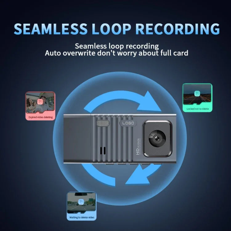 Camera 3 ống kính màn hình IPS 3 inch WiFi cho xe hơi, Camera hành trình 1080P có tầm nhìn ban đêm cho ô tô, 32G, 64G