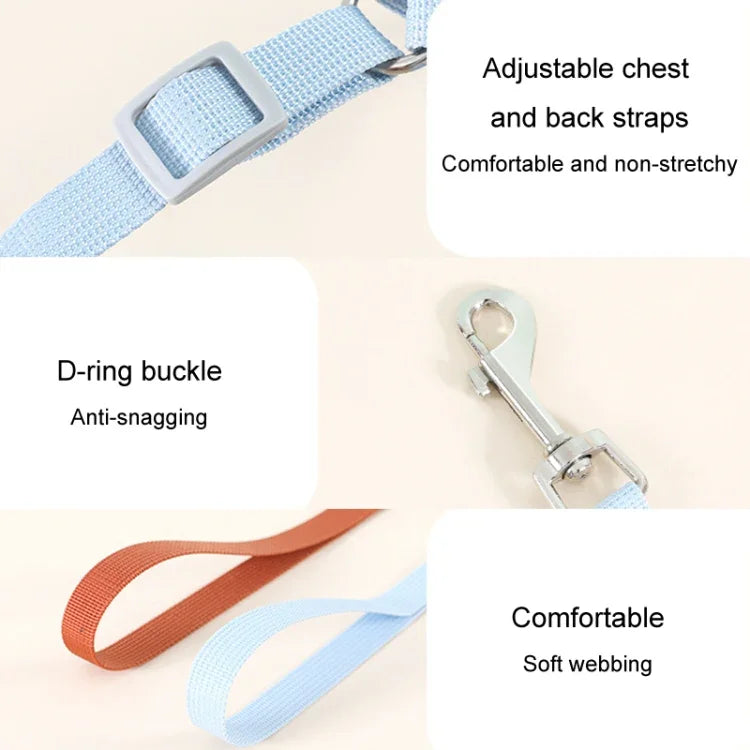 Pet Puppy Dog Leash Vest Teddy Chest Belt Chain Dog Walking Leash, S, M, L, XL