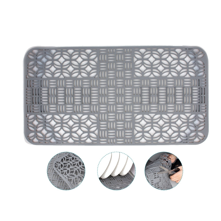 Thảm chậu rửa silicone có thể cắt, thảm chậu bếp, thảm để chén đĩa 66 x 35cm
