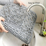 Thảm chậu rửa silicone có thể cắt, thảm chậu bếp, thảm để chén đĩa 66 x 35cm