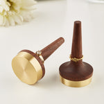 Black Walnut Wood With Brass Stand Ring Holder For Jewelry, Ring Holder