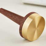 Black Walnut Wood With Brass Stand Ring Holder For Jewelry, Ring Holder