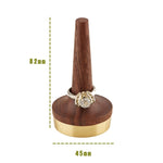 Black Walnut Wood With Brass Stand Ring Holder For Jewelry, Ring Holder