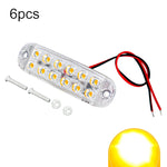 6pcs 12-Bead LED Flashing Warning Lights Motorcycle RV Signal Lights, White Light, Yellow Light, Red Light, Blue Light, Green Light