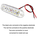 6pcs 12-Bead LED Flashing Warning Lights Motorcycle RV Signal Lights, White Light, Yellow Light, Red Light, Blue Light, Green Light