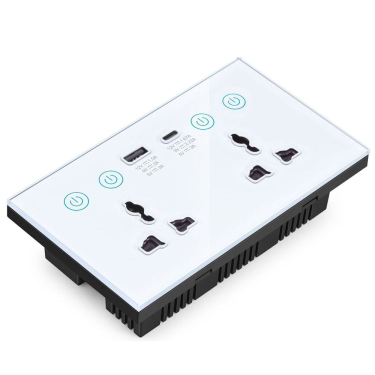 Ổ cắm thông minh Graffiti với công tắc USB+Type-C cổng đôi điều khiển từ xa, phích cắm UK, Wifi trắng, Wifi đen, ZigBee trắng, ZigBee đen