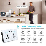 Ổ cắm thông minh Graffiti với công tắc USB+Type-C cổng đôi điều khiển từ xa, phích cắm UK, Wifi trắng, Wifi đen, ZigBee trắng, ZigBee đen