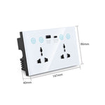 Ổ cắm thông minh Graffiti với công tắc USB+Type-C cổng đôi điều khiển từ xa, phích cắm UK, Wifi trắng, Wifi đen, ZigBee trắng, ZigBee đen