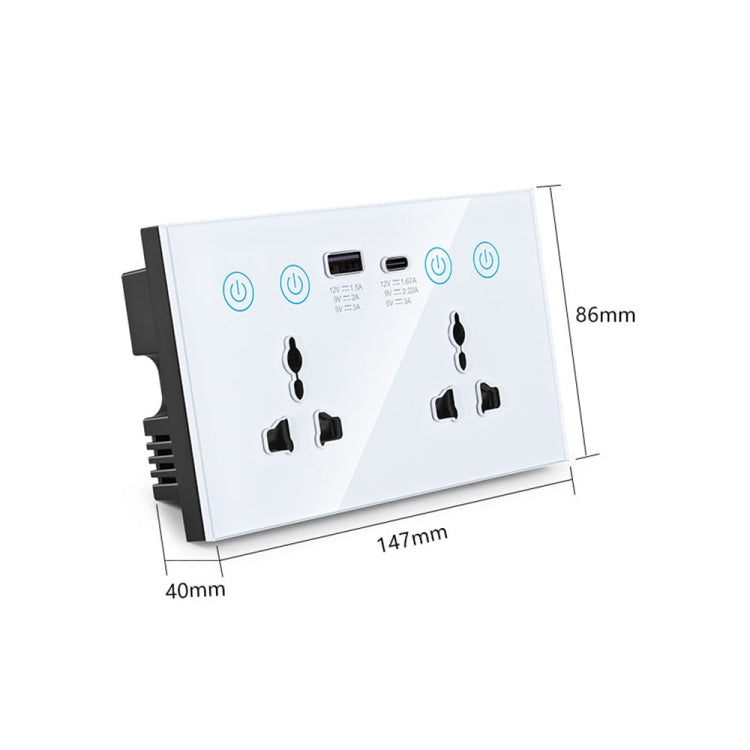Ổ cắm thông minh Graffiti với công tắc USB+Type-C cổng đôi điều khiển từ xa, phích cắm UK, Wifi trắng, Wifi đen, ZigBee trắng, ZigBee đen