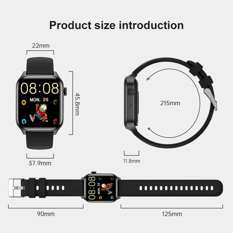 Đồng Hồ Thông Minh T12Pro Màn Hình 1.85 inch Chống Nước IP67 Theo Dõi Sức Khỏe Thể Thao Hỗ Trợ Gọi Bluetooth