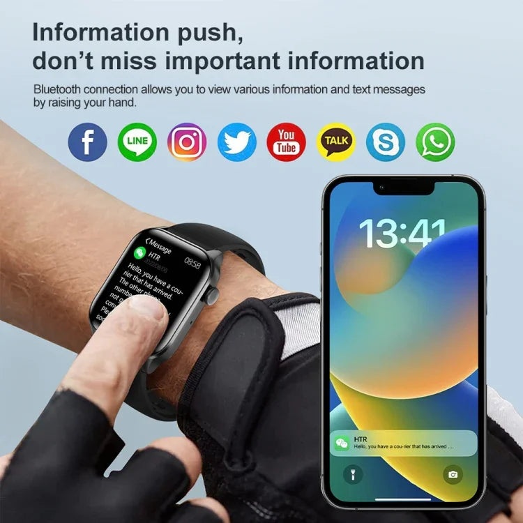 Đồng Hồ Thông Minh T12Pro Màn Hình 1.85 inch Chống Nước IP67 Theo Dõi Sức Khỏe Thể Thao Hỗ Trợ Gọi Bluetooth