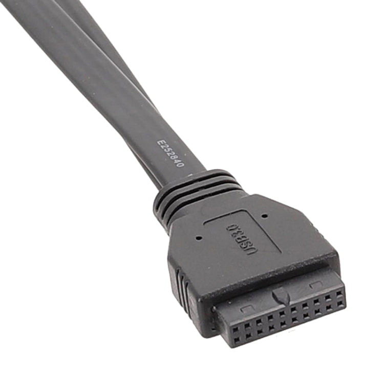 Cáp bảng USB3.0 19Pin trước bo mạch chủ sang cáp phẳng dữ liệu hai cổng A cái, dài 30cm, 50cm, 80cm