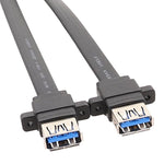 Cáp bảng USB3.0 19Pin trước bo mạch chủ sang cáp phẳng dữ liệu hai cổng A cái, dài 30cm, 50cm, 80cm