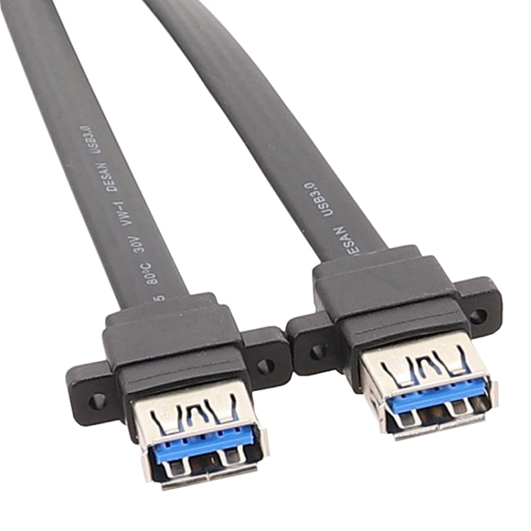 Cáp bảng USB3.0 19Pin trước bo mạch chủ sang cáp phẳng dữ liệu hai cổng A cái, dài 30cm, 50cm, 80cm