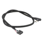 Cáp dữ liệu USB 9Pin sang Type-C góc bo mạch chủ, cáp mạng bện, dài 60cm góc
