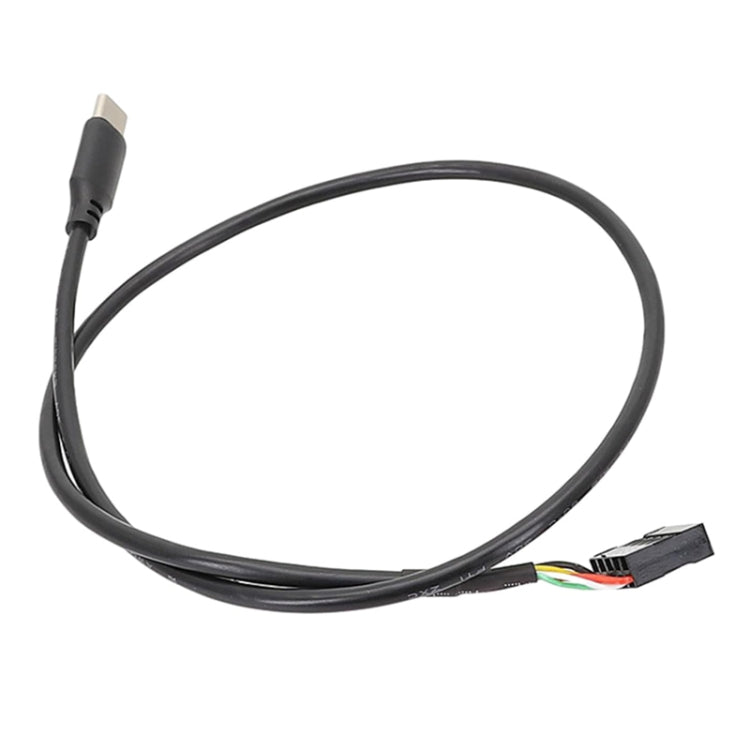 Cáp dữ liệu USB 9Pin sang Type-C thẳng bo mạch chủ, cáp bọc kép, dài 50cm thẳng