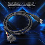 Cáp dữ liệu USB 9Pin sang Type-C thẳng bo mạch chủ, cáp bọc kép, dài 50cm thẳng