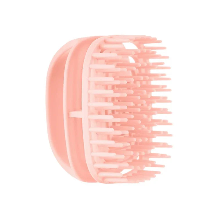 Bàn chải gội đầu silicon làm sạch da đầu, bàn chải massage cầm tay dùng khi tóc ướt và khô