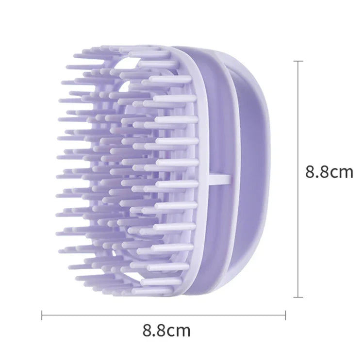 Bàn chải gội đầu silicon làm sạch da đầu, bàn chải massage cầm tay dùng khi tóc ướt và khô