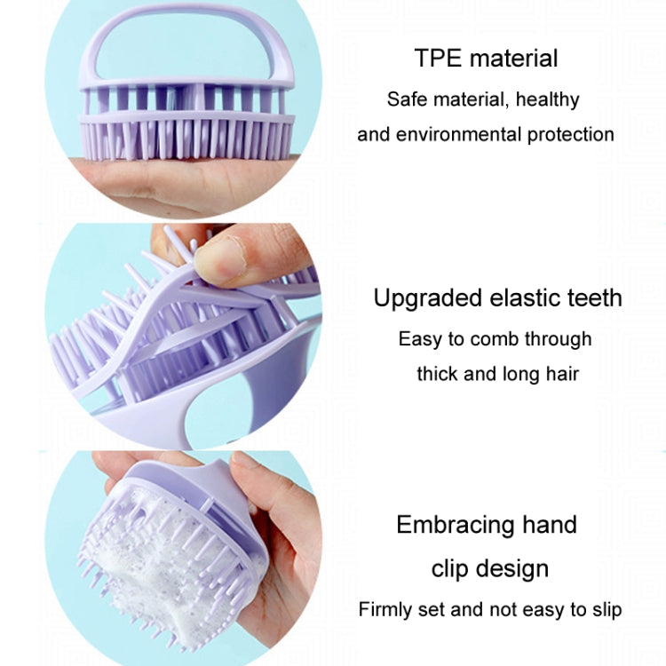Bàn chải gội đầu silicon làm sạch da đầu, bàn chải massage cầm tay dùng khi tóc ướt và khô