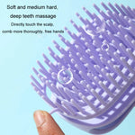 Bàn chải gội đầu silicon làm sạch da đầu, bàn chải massage cầm tay dùng khi tóc ướt và khô