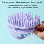 Bàn chải gội đầu silicon làm sạch da đầu, bàn chải massage cầm tay dùng khi tóc ướt và khô