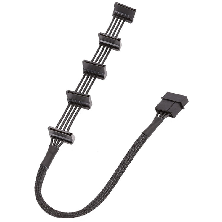 Cáp lồng ổ cứng SATA 1 sang 5 4Pin lớn 18AWG, dài 40cm 4Pin 1 sang 5