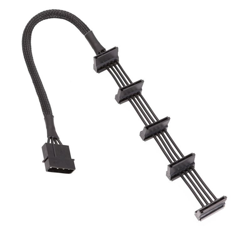 Cáp lồng ổ cứng SATA 1 sang 5 4Pin lớn 18AWG, dài 40cm 4Pin 1 sang 5
