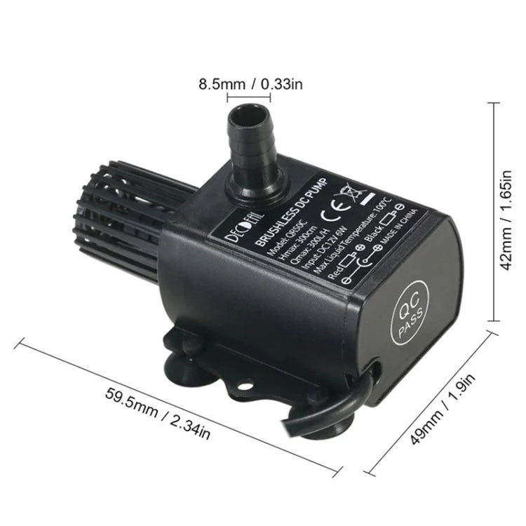 Bơm nước tuần hoàn lạnh không chổi than DC12V, Mã QR50C