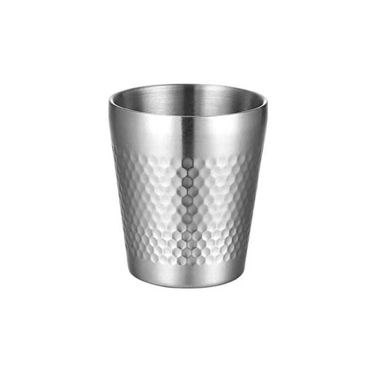 Cốc búa đôi lớp dày bằng thép không gỉ 304, cốc trà nhà hàng, dung tích 175ml, 260ml, 300ml, 350ml, 450ml